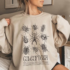 Unisex Beetle crewneck sweatshirt, Coleoptera crewneck, boho sweatshirt, cottagecore sweater, Insect display gift