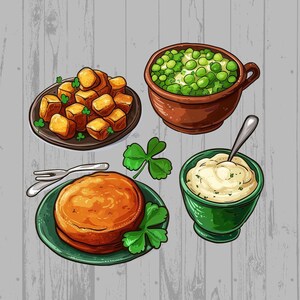 Irish Food St Patricks Day Clipart PDF PNG Commercial And Personal Use, Digital Download for DIY, Design, and Crafts