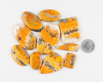 34 cts AAA Quality Cabochons Natural Bumblebee jasper Loose Gemstone. Pear shape 37x27x4 MM Free shipping