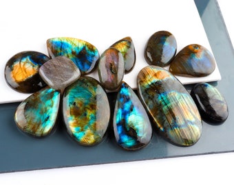 Labradorite Gemstone Cabochon Labradorite Smooth Rectangle Cabochon 14.5-19.5 MM Labradorite Cabochon Wholesale #1948 Loose Gemstone