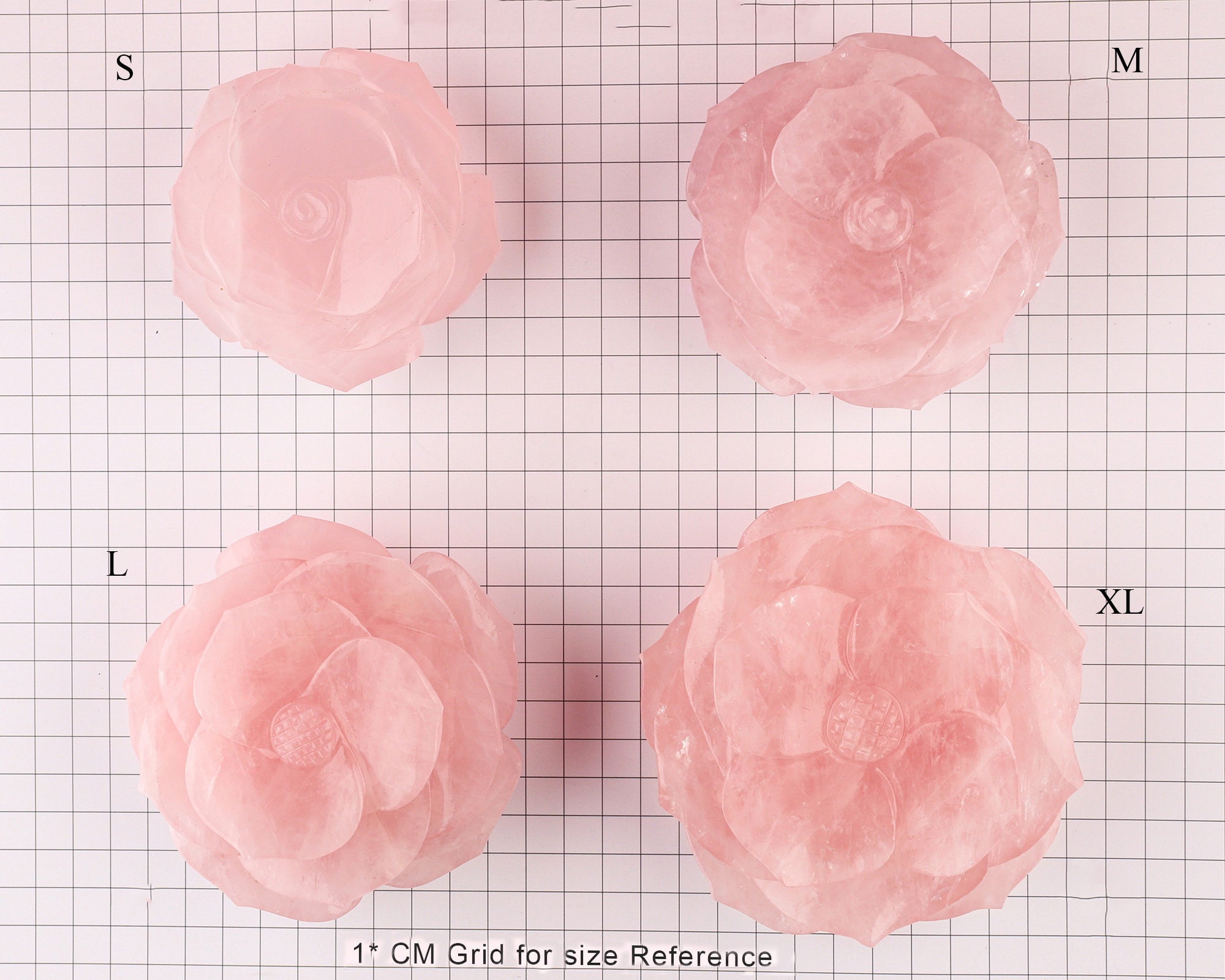 Natural Rose Quartz Hand Carved Flower Centerpiece Rose Etsy