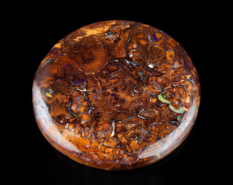 Natural Gemstone Cabochon 115 Cts Australian Boulder Bolder Opal Cabochon Gemstone Lightning Ridge Koroit Opal Size Approx 43 mm