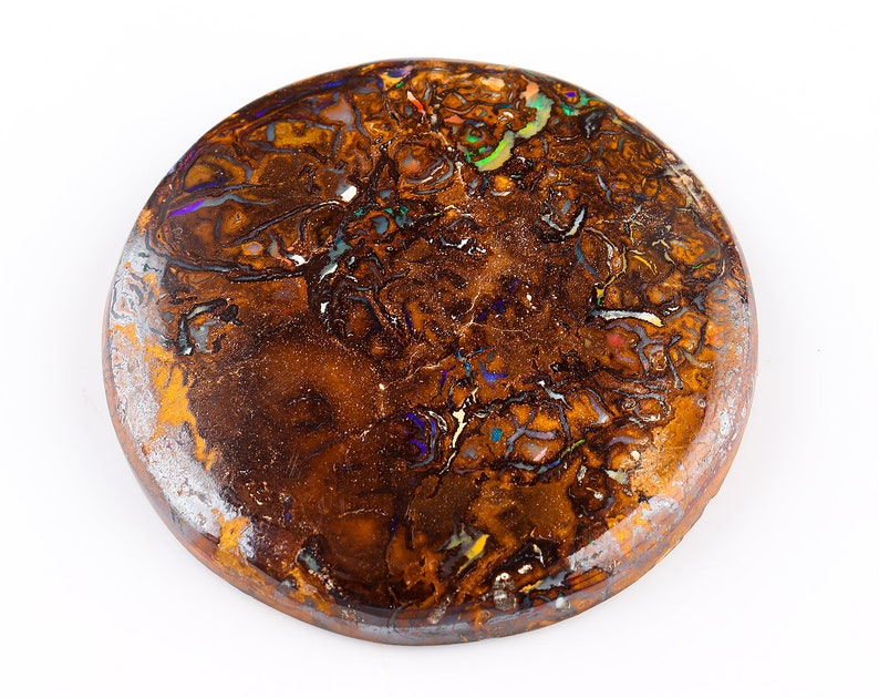 Natural Gemstone Cabochon 115 Cts Australian Boulder Bolder Opal Cabochon Gemstone Lightning Ridge Koroit Opal Size Approx 43 mm