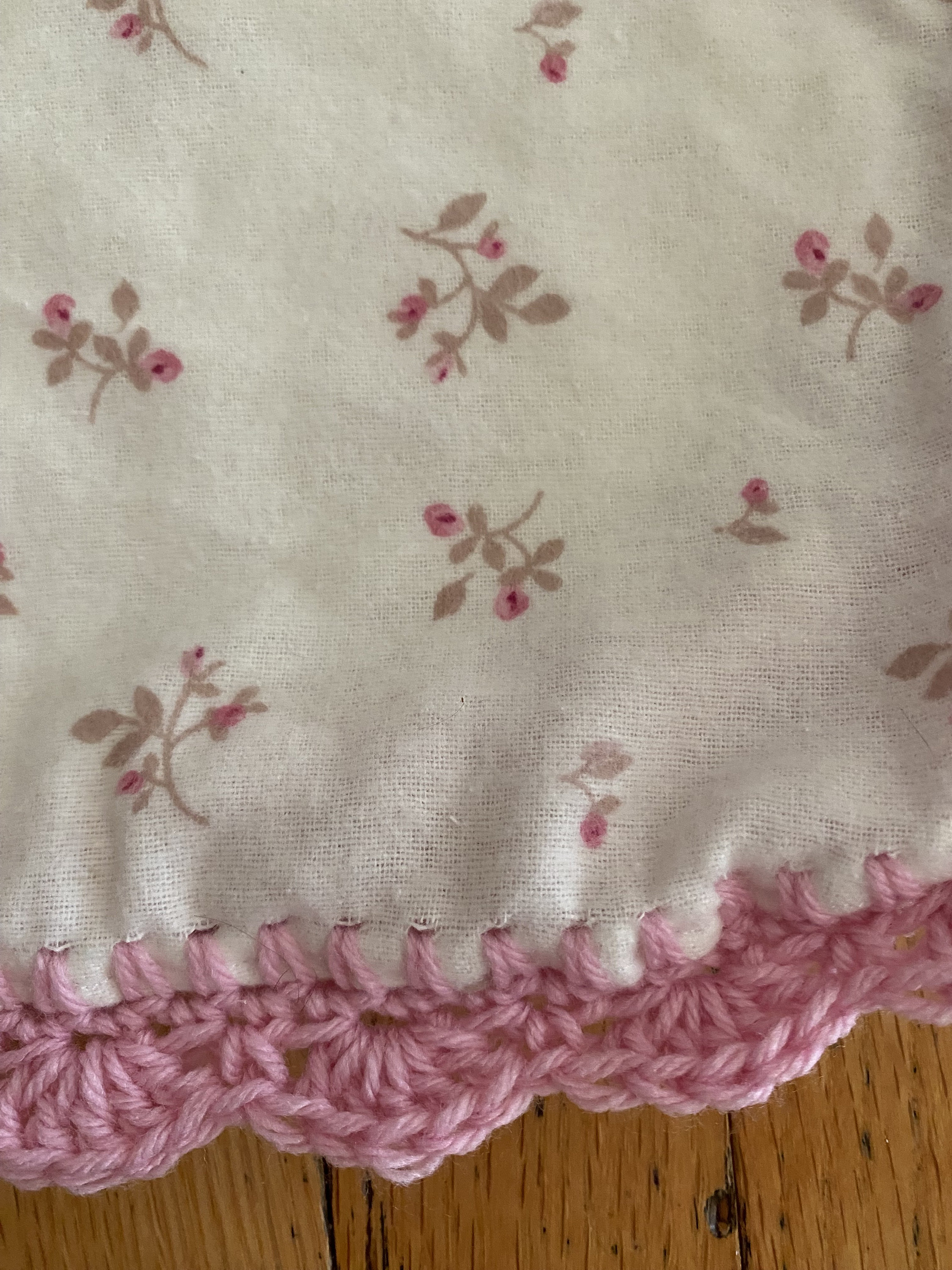 Flannel Receiving Blanket, Single Layer Receiving Blanket, Crochet Edge