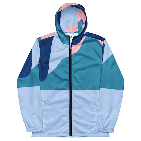 Retro 90s Men’s windbreaker | abstract windbreaker jacket | Back to School Jacket | Lightweight Waterproof Jacket
