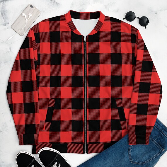 Buffalo plaid bomber jacket best sale