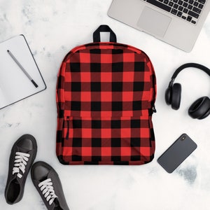 Kids Backpack and Lunch Box Set, Buffalo Check, Red, Gives Back to