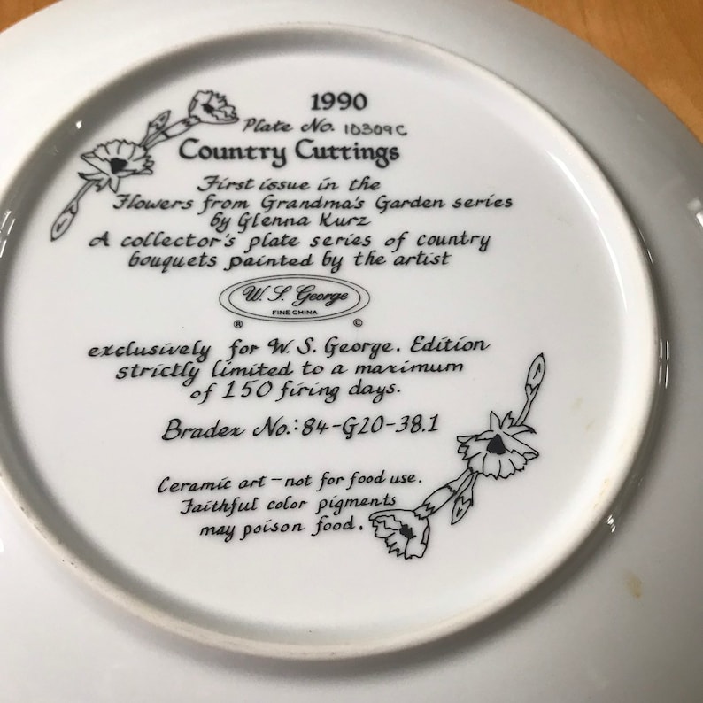 George Vintage Collection Plate Country Cuttings 1990 W.S