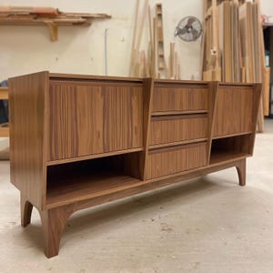 72&quot; Mid-Century Bathroom Vanity in Walnut