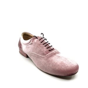 Movimiento Flats Pink Velvet | Flat Dance Shoes for Women Handmade Women&#39;s Dance Shoes Leader Shoes Women - MOVW463