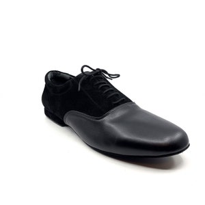 Movimiento Zapateo Ultra Black Leather and Suede Handmade Men Classic Argentine Tango Shoe - MOVM036