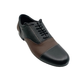 Movimiento Punto Black & Brown Leather Handmade Men Classic Argentine Tango Shoe - MOVM094