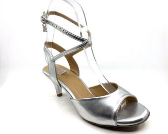 Movimiento Pro Comfort Maestra Elite Silver Handmade Women's Argentine Tango Shoe - MOVW530