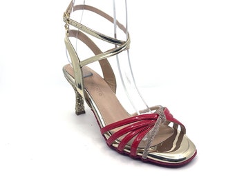 Movimiento Quinteto グラマーミックス パテントレザー ストーン装飾