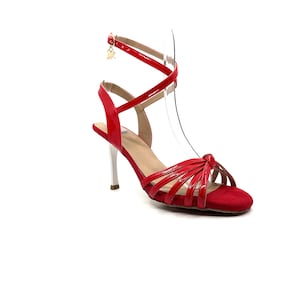 Movimiento Quinteto Red 5 Band Suede Patent Leather Handmade Women&#39;s Argentine Tango Shoe - MOVW043