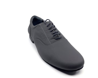 Movimiento Zapateo Gray Leather Handmade Men Argentine Tango Shoe - MOVM010