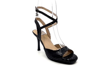 Movimiento Maestra Black Mamba Black Snake Handmade Women's Argentine Tango Shoe - MOVW049