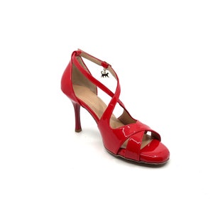 Movimiento Salida Red Shine Patent Leather Handmade Women's Argentine Tango Shoe - MOVW106