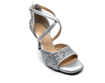 Movimiento Tijera Silver Handmade Women's Argentine Tango Shoe - MOVW345