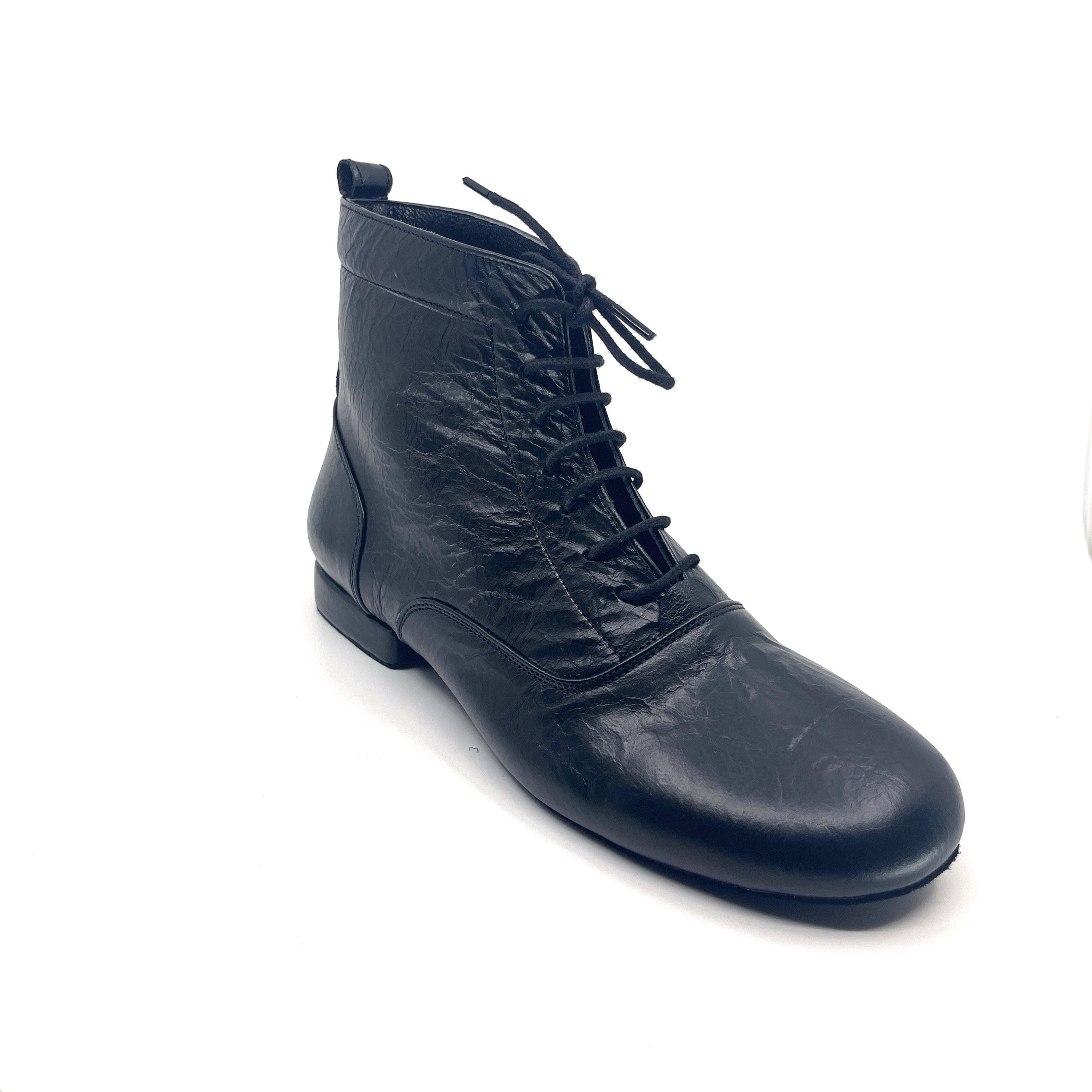 Movimiento La Gata Black Leather Handmade Women's Argentine Tango Shoe Dance Boots - MOVW420