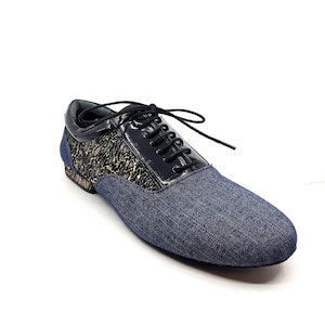 Movimiento Zapateo Holo Jean Snake Patent Leather Hologram Canvas Handmade Men Designer Argentine Tango Shoe - MOVM038