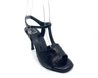 Movimiento Pasada Black Leather Handmade Women's Argentine Tango Shoe - MOVW341