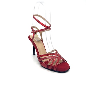Movimiento Cruzado Fire Patent Leather Handmade Women&#39;s Argentine Tango Shoe - MOVW378