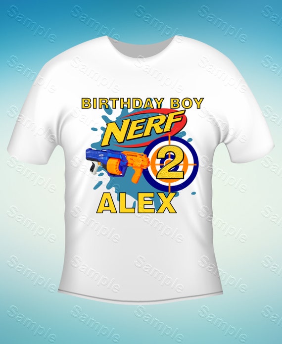 Download Nerf Iron On Transfer Nerf Birthday Shirt DIY Nerf Shirt ...
