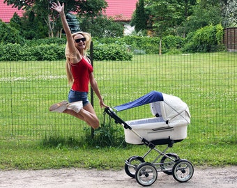 sage green pram parasol