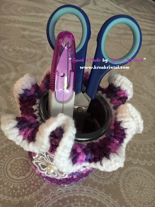 Pot /Cache Pot de Rangement, Pot à Fleurs, Plantes Fait Main Au Crochet | Laine Acrylique