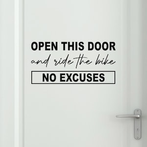 Ride the BIKE No Excuses Gym Decal, Cycling studio decor, Spinning Club, Home Gym decor, Stationary bike, Motivational vinyl sticker