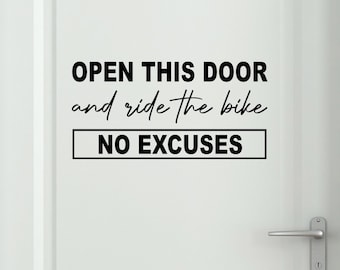 Ride the BIKE No Excuses Gym Decal, Cycling studio decor, Spinning Club, Home Gym decor, Stationary bike, Motivational vinyl sticker