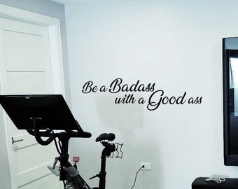 Badass Fitness Quote Vinyl Wall Decal: Home Gym Decor