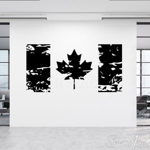 Canadian Flag Wall decal - distressed Canada flag vinyl sticker - Indoor and Outdoor - Maple Leaf flag - Housewarming Gift - Canada Day