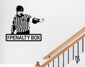 Hockey Referee Vinyl Wall Decal: Penalty Box Sign, Boys Bedroom Decor