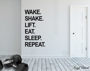 Custom Text Vinyl Wall Decal Sticker Sport Nutrition Fitness Club Shake Business