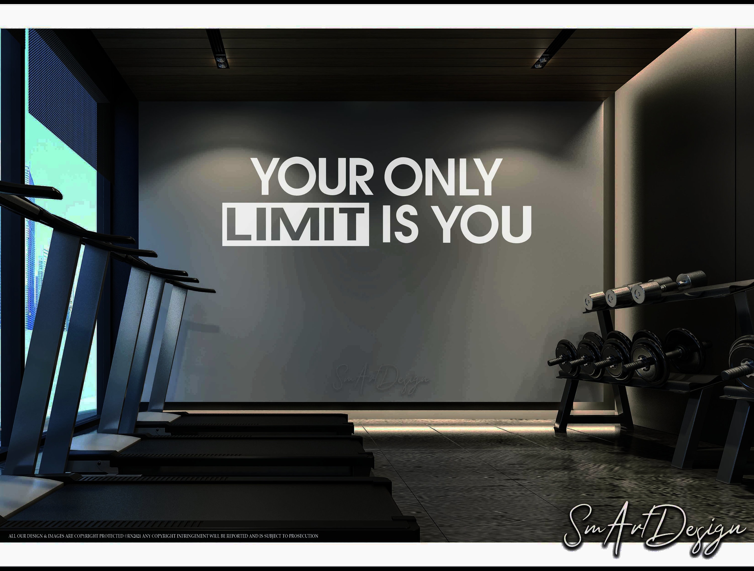 Your only limit is you - Wall decal sticker - Gym wall design - Offic…