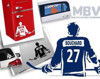 Custom Name Hockey Player Decal: Car Window Vinyl Sticker