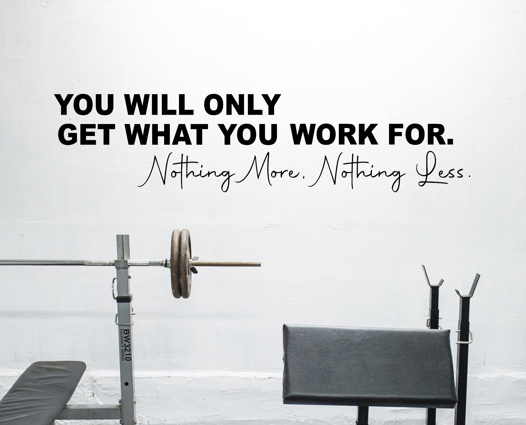 Wandtattoo „You Get What You Work For“ – Schriftzug 30x42 Cm Für Fitness, Studio, Home