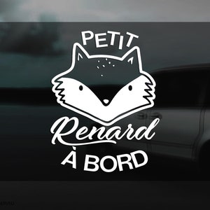Petit renard à bord Decal - Baby on board sign - vinyl lettering car window decals - bumper sticker - Baby shower gift idea