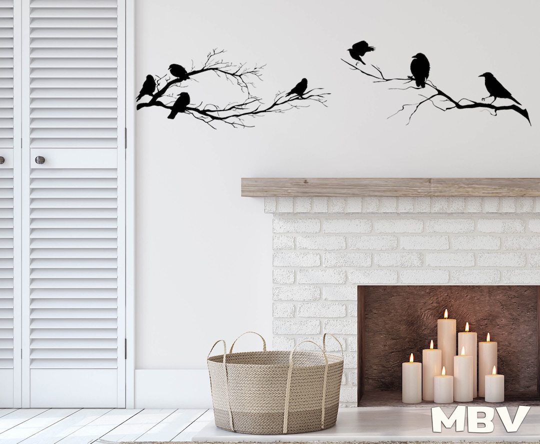 Birds on Branch Wall Decor - Tree Branches Birds Wall Art - Bird on ...
