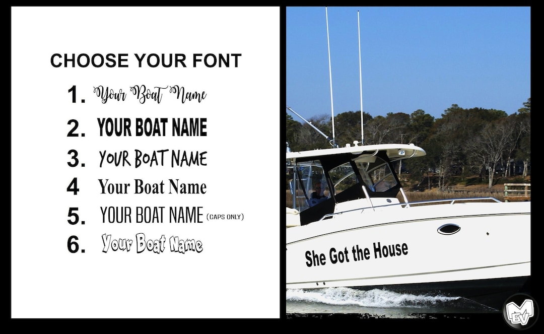 Boat Name Personalized Vinyl Decal Outdoor Vinyl Lettering Custom Boat