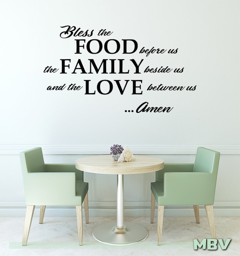 Bless The Food Before Us Wall Decal Dining Room Art Kitchen E Decor Saying Family Vinyl Sticker Love Prayer Lettering