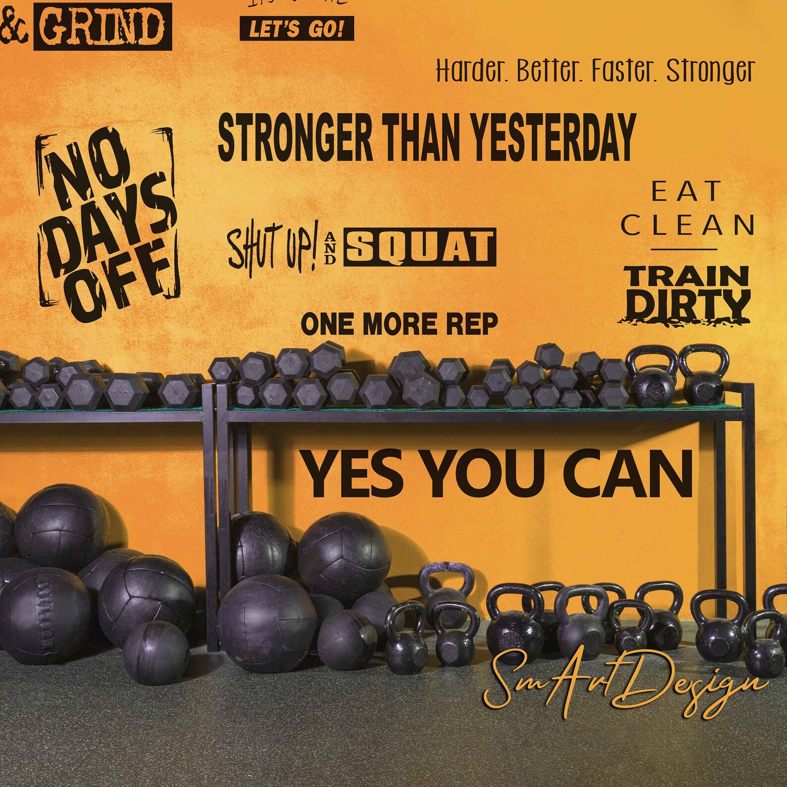 GYM QUOTES PACK 10 Wall decal sticker lot Gym wall decor | Etsy