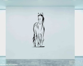 Horse Wall Art - Home decor, Home & Living, Horse wall vinyl stickers, Animals wall decal, gift idea for horse lover