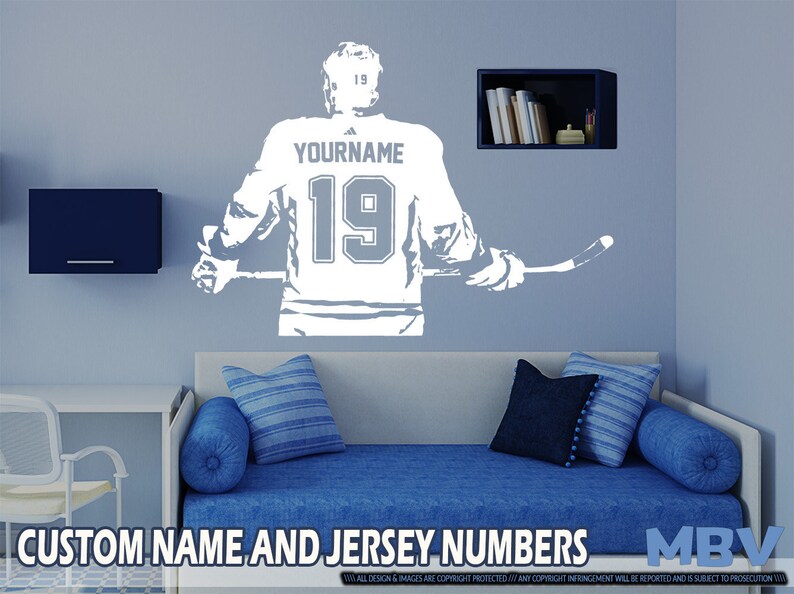Hockey Wall Art Custom Name Hockey Decal Right Left Handed Etsy