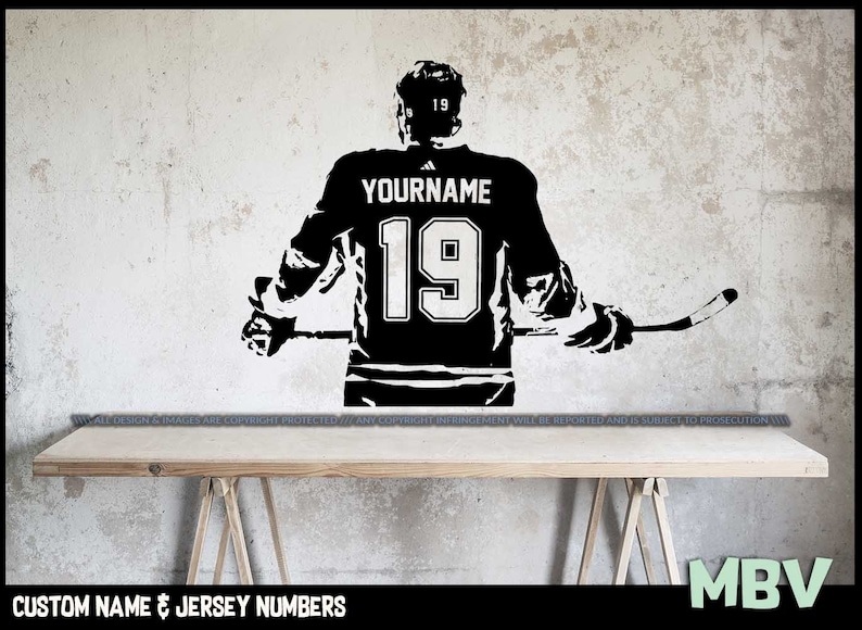Hockey Wall Art Custom Name Decal Right Left Handed - Hockey Goalie Wall Decals Hockey Wall Art Custom Name Decal Right Left Handed - Hockey Goalie Wall Decals