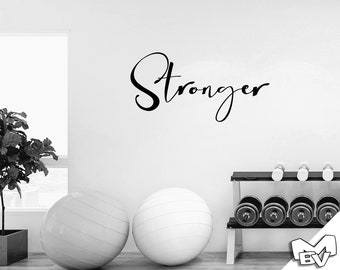 Stronger Gym Wall Decal: Fitness Motivation Decor