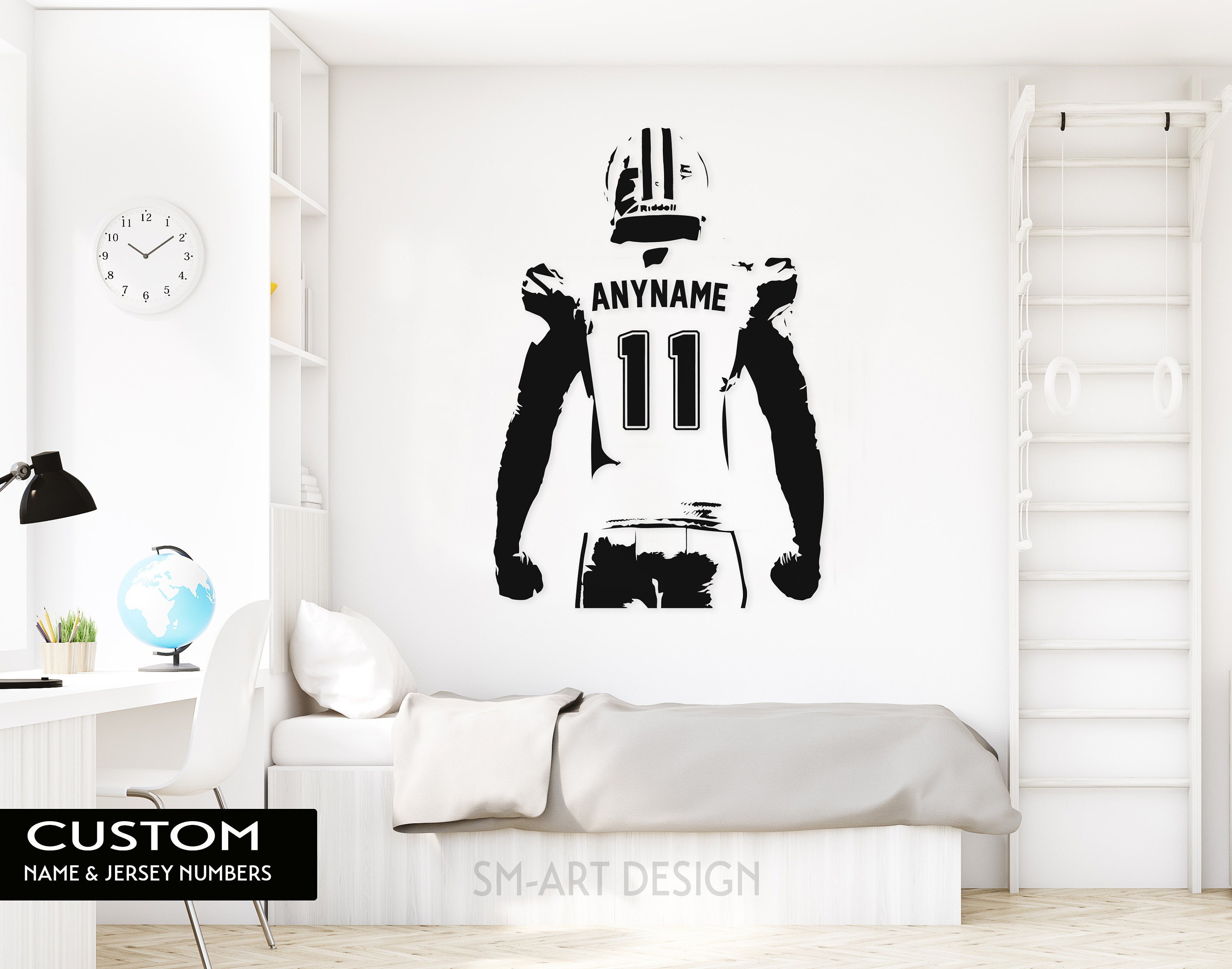 Personalised Football Boys Girls Bedroom Wall Vinyl Decal Sticker V376 Personalised Football Boys Girls Bedroom Wall Vinyl Decal Sticker V376