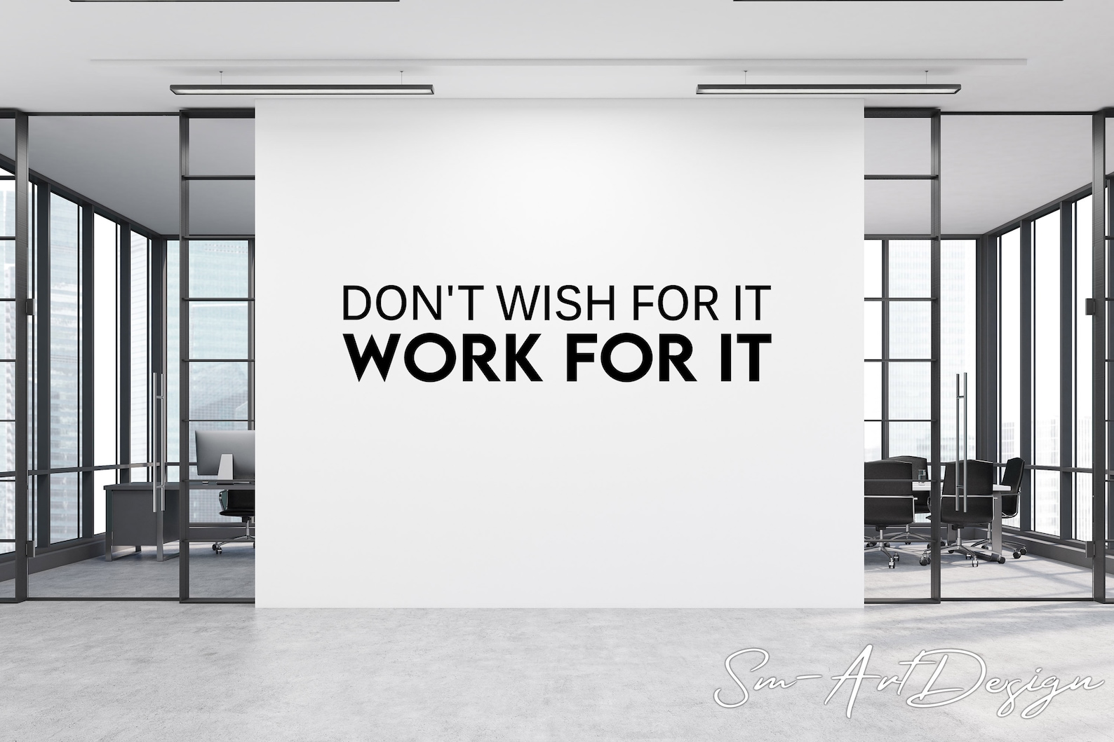 Motivational Vinyl Wall Decal Don't Wish for It Etsy